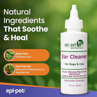 Dog & Cat Ear Cleaner Solution with Aloe Vera & Tea Tree Oil – Removes Itchy Ear Wax, Debris, Odor – Ears Wash, Drops & Flush for Pets, Dog Ears Cleaning, Cat Cleaner (4 oz- Pack of 2)