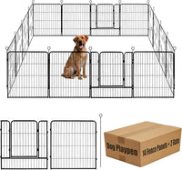 Dog Playpen,24 32 40 48 in(H) Pet Fence Outdoor for Rv Camping,Garden Fence Medium Animal Barrie for Yard,11Ft(L)-56Ft(L) Black Metal Temporary Fencing