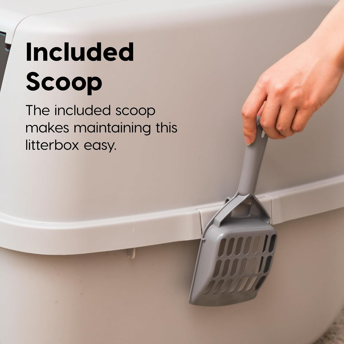 IRIS USA Large Front Door Cat Litter Box, Walk-in Entry - Jumbo Enclosed / Gray - image 3