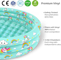 Jasonwell Inflatable Baby Kiddie Pool - 51" Unicorn - image 3