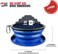 Tuff Pupper SuperBigSlurp Collapsible Dog Bowls - Nebulas Blue / X-Large (60oz) - 1 Bowl - image 2