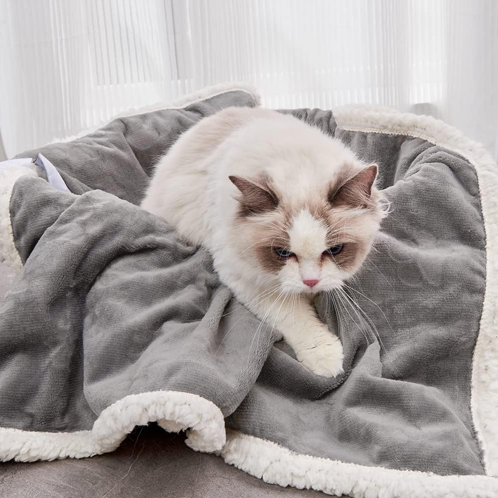 Pet Blankets for Cats, Waterproof Cat Blanket Washable - Grey / 25"x30" - image 2