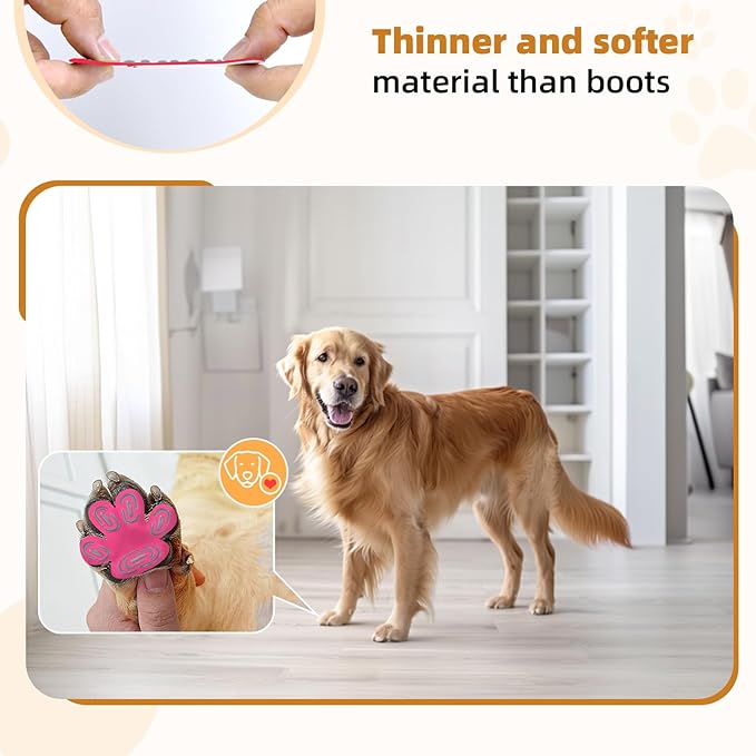 Non-Slip Dog Paw Protector Pads for Senior Dogs, Dog Paw Adhesive Pads on Hardwood Floor,Pets Essentials with Strong Traction,Pink,12 Sets 48 pc S