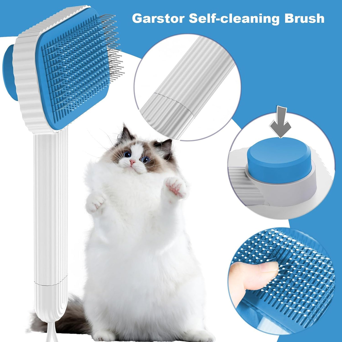 Cat brush, Cat Brush for Long or Short Haired Cats – Essentials for Cats - Aauzre - image 3