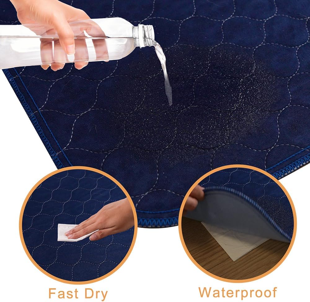 2Pack Pee Pads for Dogs Washable 53”x53”, Pet Pads Waterproof - 2Pack 53”x53” - image 3