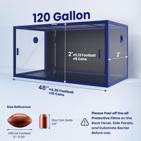 120 Gallon Reptile Tank, Stackable 4x2x2 Reptile Enclosure – Essentials for Reptiles And Amphibians - Dart Blue / 120 Gallon - image 2