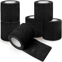 QUMY Self-Adhesive Bandage Wrap 6 Pack, 2 Inch x 5 Yards Cohesive Breathable Non-Woven Vet Tape for Pets, Dog Bandage Shoes, Wound First Aid Gauze for Dog, Horse, Cat, Elastic Wrap for Ankle, Sports