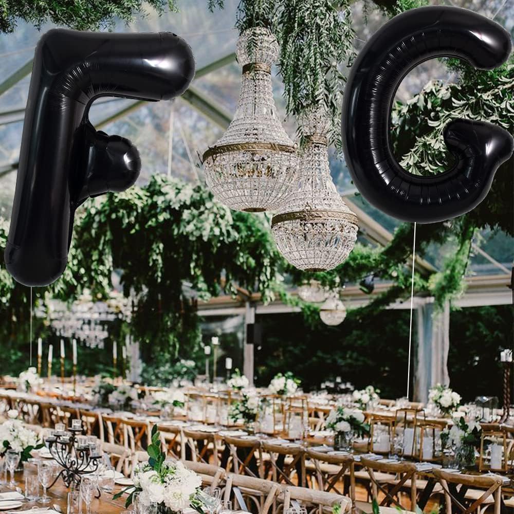 TONIFUL 40 inch black foil letter O balloon - view 19