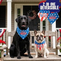 Halloween Dog Bandanas with No Tricks Sign - American Flag D / Large - image 2