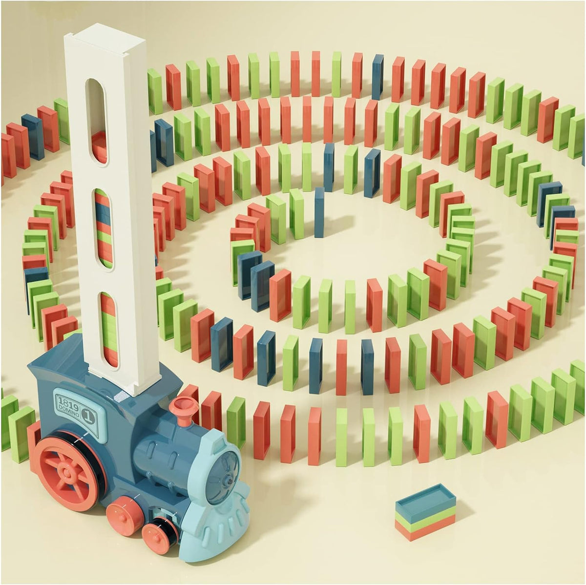 PREPHY Domino Train Toys Kids Games - Morandi Blue