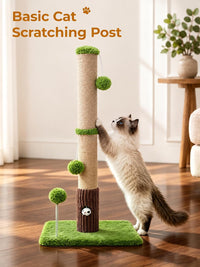 Funny Cat Scratching Posts Sturdy Scratcher Posts 33'' Off White – Essentials for Cats - Green / 33‘’ - image 4