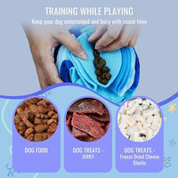 Pet Snuffle Ball, Puzzle Sniffing Interactive Dog Ball for Blind Dogs Training Stress Relief Dog Enrichment Toys Treat Machine Washable (20cm, Ocean Blue)