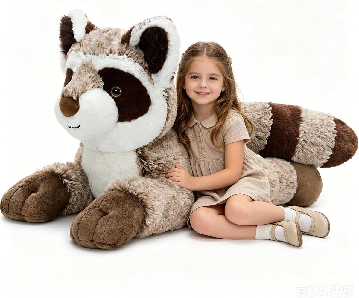 BENINY 31 Inch Giant Bunny Stuffed Animal - Raccoon_brown 30in
