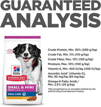 Hill's Science Diet Oral Care, Adult 1-6, Small & Mini Breeds Plaque & Tartar Buildup Support, Dry Dog Food, Chicken, Rice, & Barley, 4 lb Bag