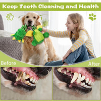 Dog Toys 3-Pack Cute Duck Shapes Puppy Toys No-Stuffing Squeaky - Green / Pterosaur - image 4