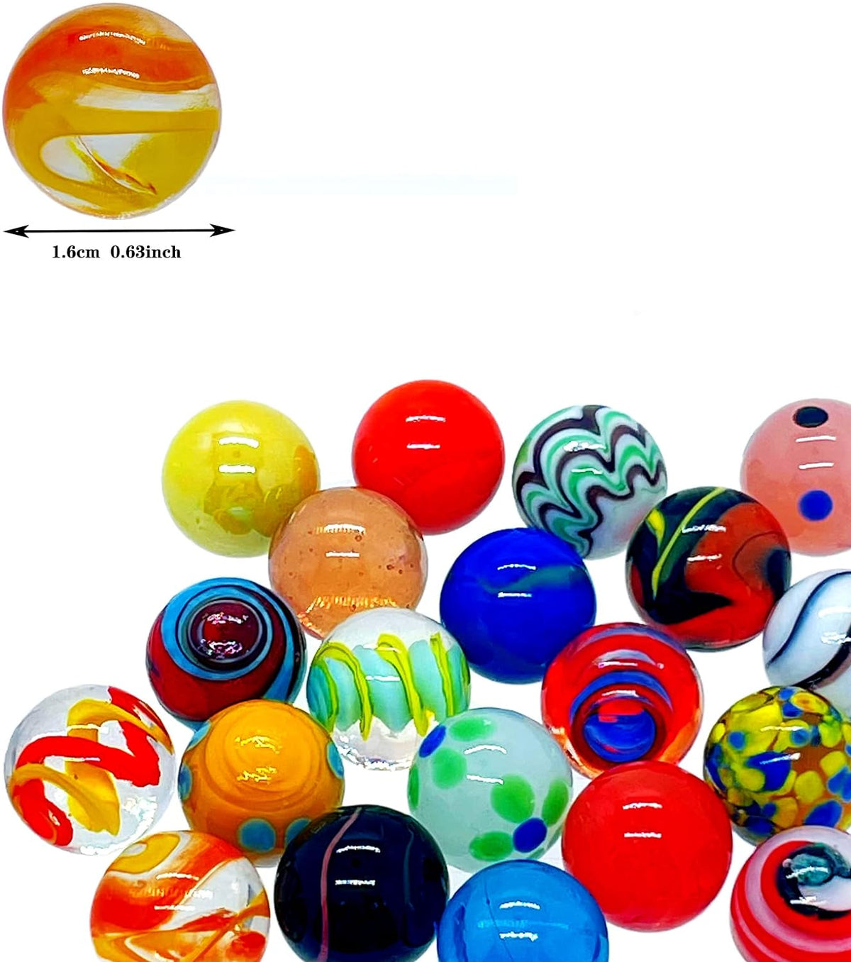 20 Vintage Marbles Bulk for Kids Ages 4-8-12 Hobbyist for Marble Run - 20pcs - image 3