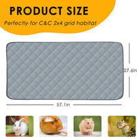 4 Pack Guinea Pig Cage Liners Washable Guinea Pig Bedding Reusable - Light Grey / 57" x 28" (2 Pack) - image 2