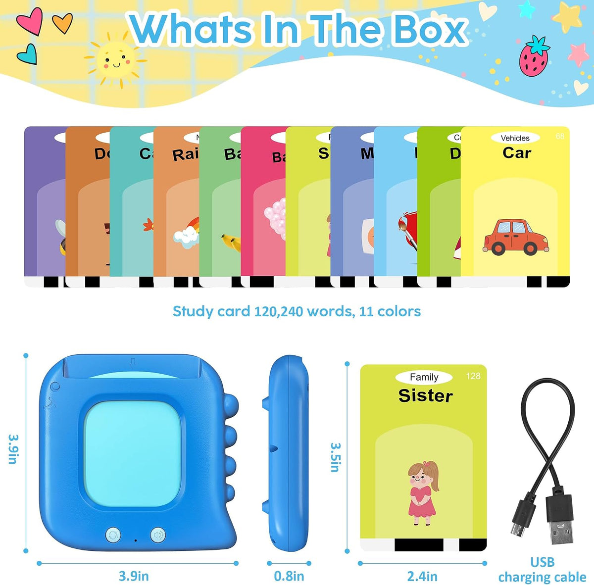 Talking Flash Cards,Kids Toddler Flash Cards with 240 Sight Words – Fun for Kids & Family - Blue - image 4
