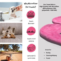 Penny & Niko Microfiber Pet Towel Mitts - Standard - 2 pack / Pink - image 3