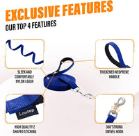 Long Line Dog Training Leash with Padded Handle - 100ft / Blue - image 2