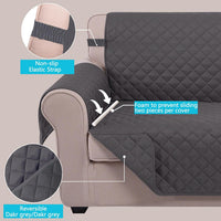 U-NICE HOME Loveseat Sofa Cover for 2 Cushion Couch, Dark Grey – Essentials for Pets - Dark Grey/Dark Grey / 54"loveseat-medium - image 4