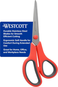 Westcott 8" Straight Stainless Steel Soft Handle Scissors - 8" Pack of 15 - image 4