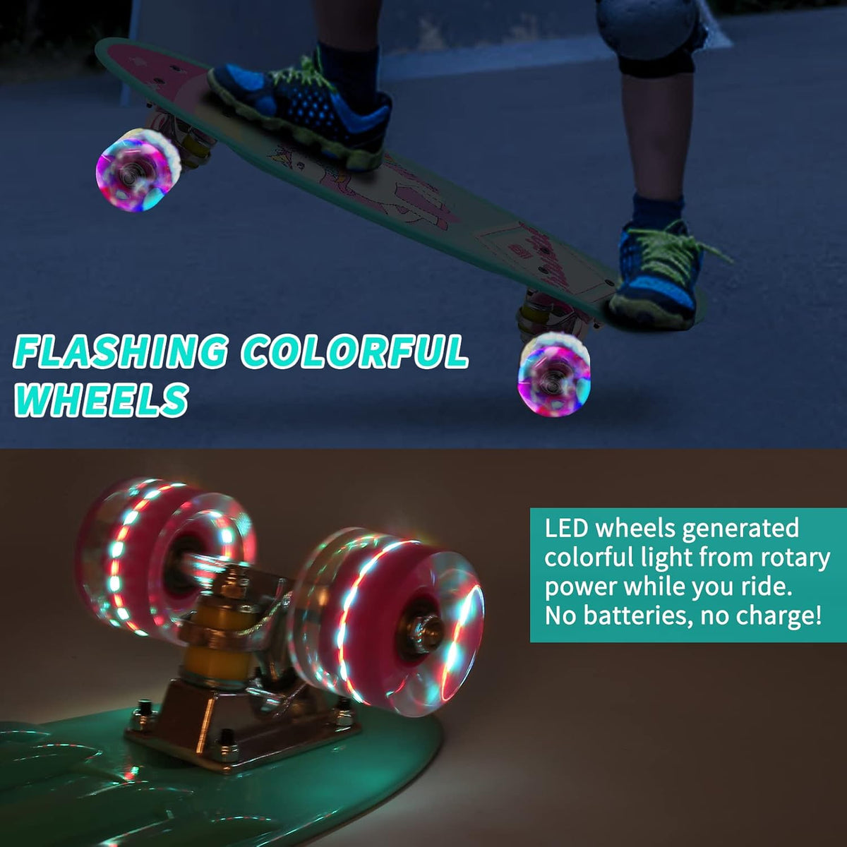 Skateboards, 22" Complete Skateboard - Blue Unicorn - image 2