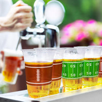 Gatherfun 100 Pcs 16oz Football Plastic Cups - Green and Brown - image 4