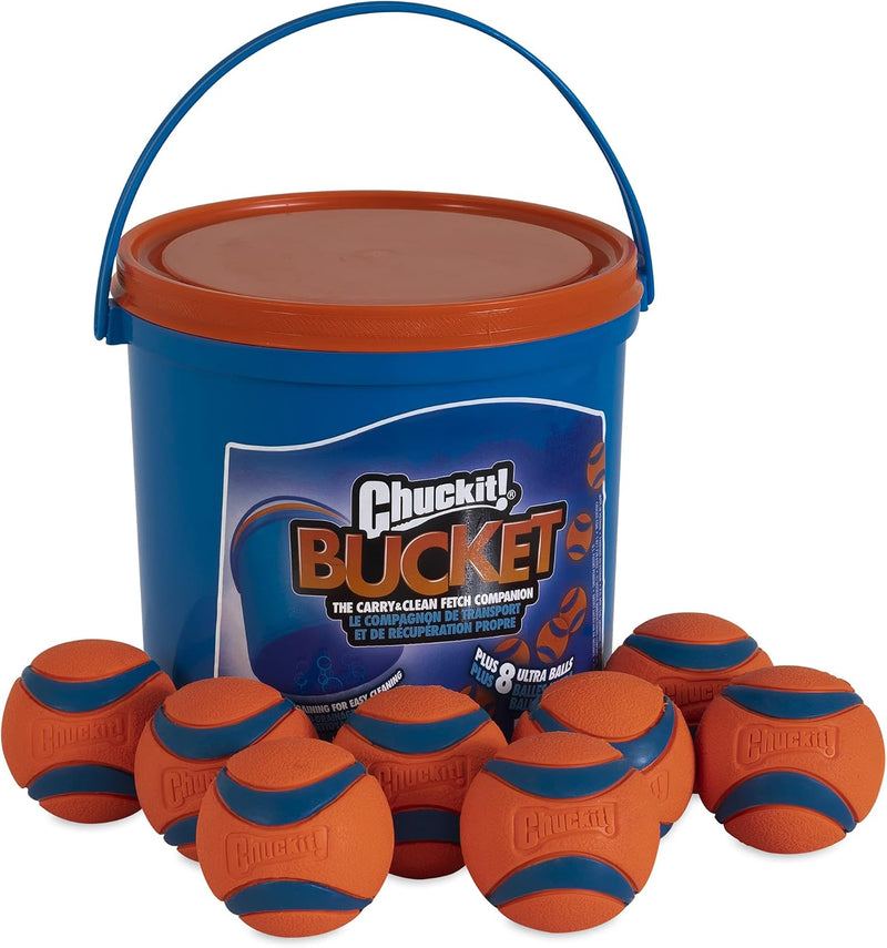 Chuckit! Ultra Rubber Dog Balls with Cleaning Bucket
