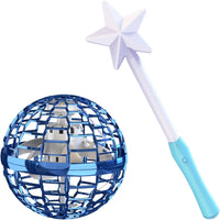 ATHLERIA Magic Flying Orb Ball, Boomerang Hover Balls - Flying Ball with Wand / Blue