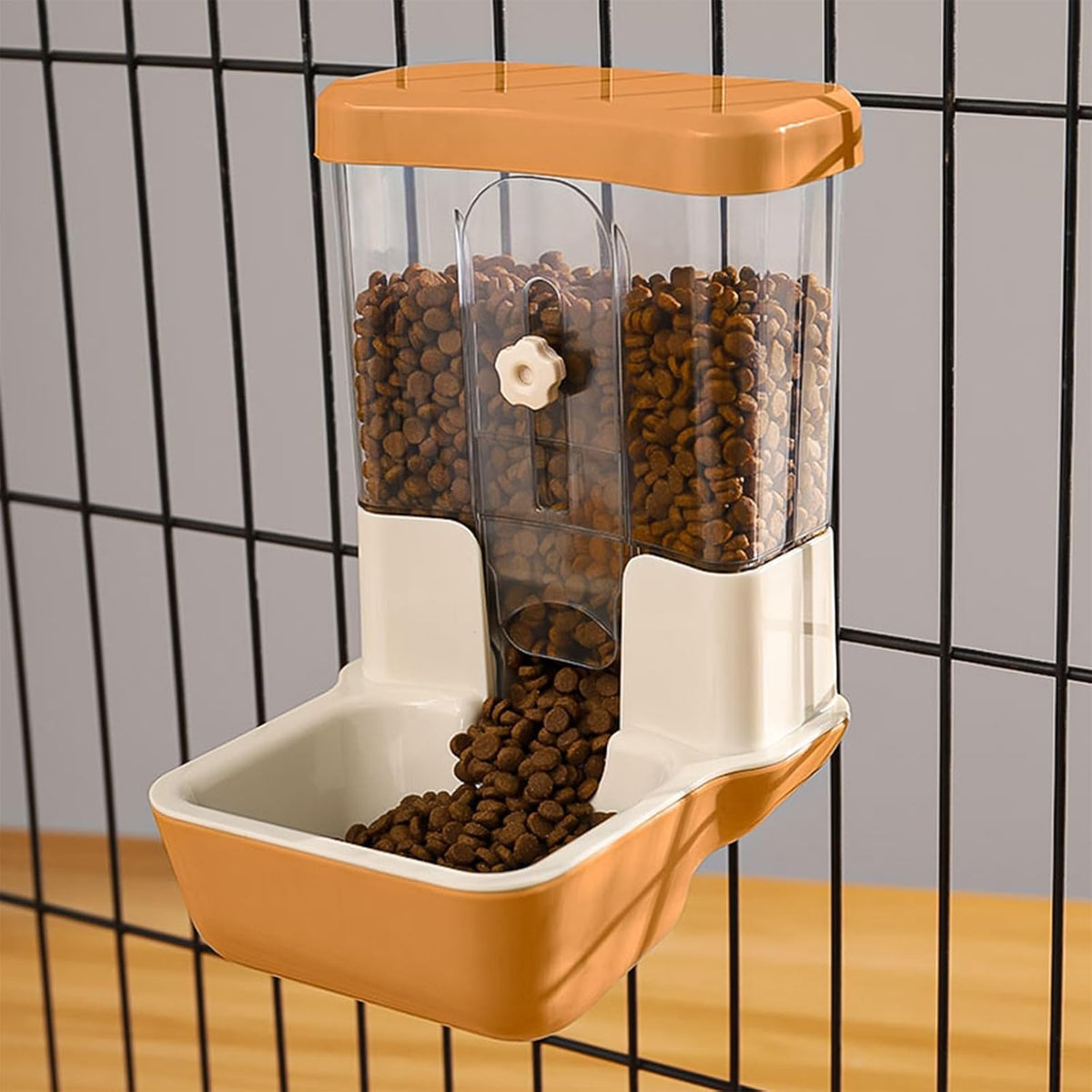 Hanging Automatic Food Dispenser - Orange