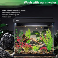 18-Piece Artificial Aquarium Plants Decorations – Large Set with Red & Green Foliage, Fish Tank Decor for Betta, Goldfish, Freshwater & Saltwater Tanks, Weighted Bases
