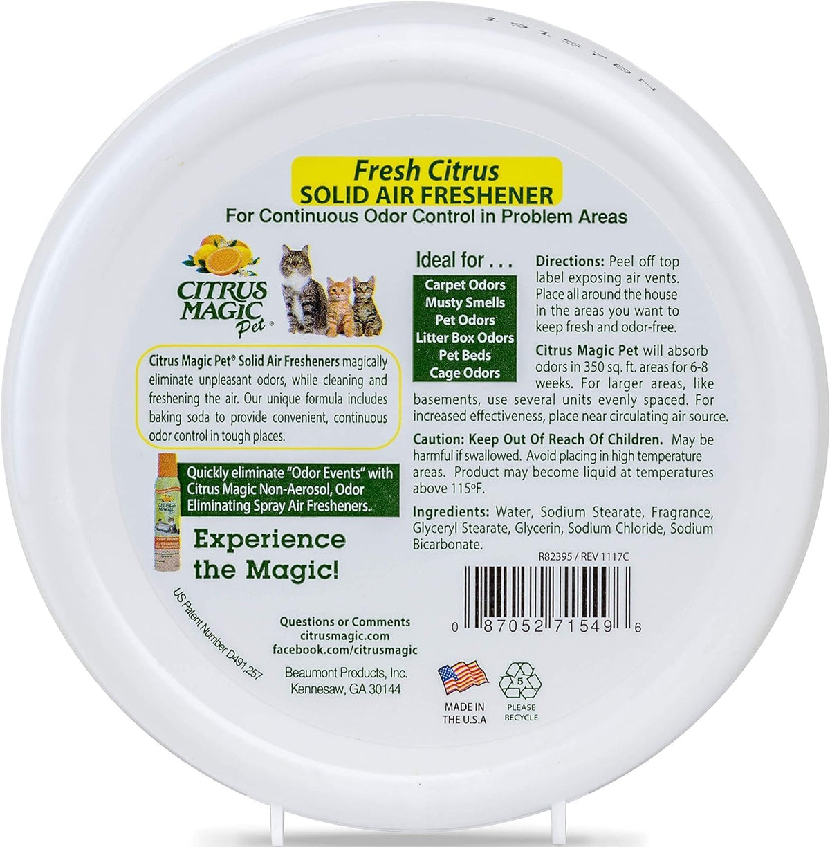 Citrus Magic Pet Solid Air Fresheners - Fresh Citrus / 8 Ounce (Pack of 3) / 8 Ounce (Pack of 3) - image 3