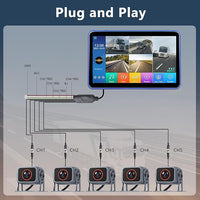 Hodozzy Backup Camera Monitor System,10.1 Inch IPS Reversing Monitor, 5 Split Screen with Five Waterproof Camera,IP68 Waterproof,Night Vision, Hard-Wired Backup Camera for Trucks/Bus/Trailer/RV