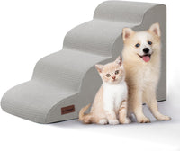 Dog Stairs for Small Dogs and Cats - Light Grey / 4 / Standard 4-Step 17.4"H