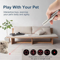 Cat Toys Laser Pointer for Indoor, Rechargeable, 7 Adjustable Wand Red Light Pet Interactive Cat Mouse Toys to Keep Busyfor Kitten Dog Chase Play