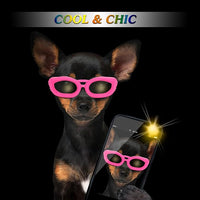 Dog Sunglasses Small Breed, Small Dog Goggles with Adjustable Straps, UV/Wind/Dust/Fog Proof Dog Eye Protection Sunglasses for Outdoor Car Driving Riding, Pink