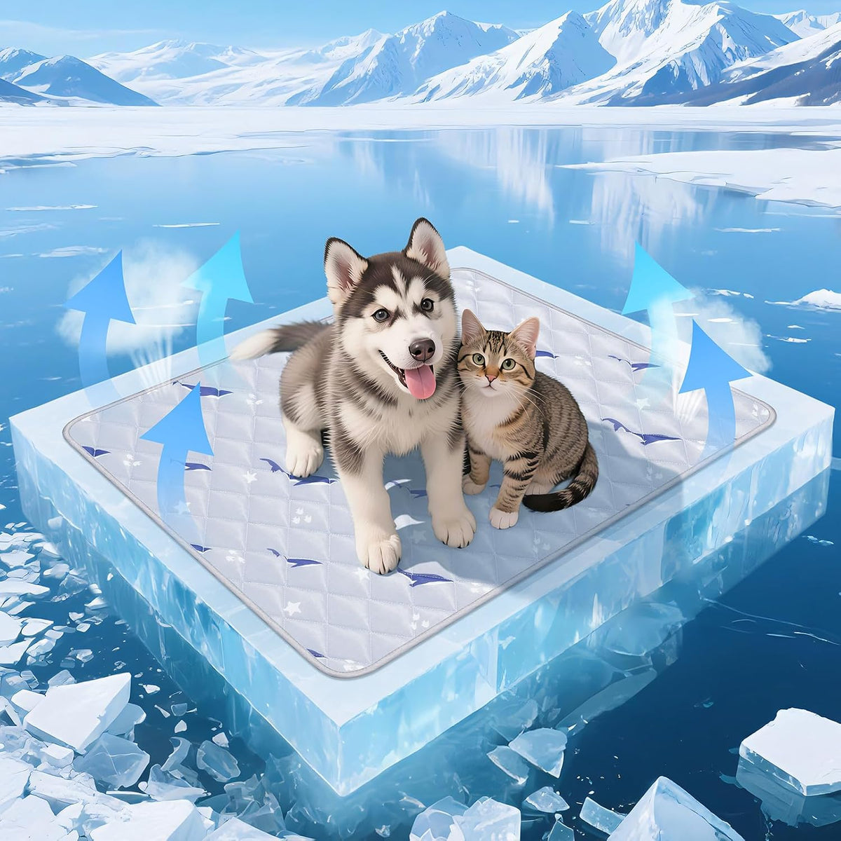 Cooling Mat for Dogs, Cooling Mat for Cats, Breathable Gel-Free - 21"x27"(S) / Gray