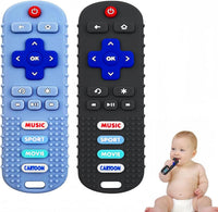 SOLIFEGOBLE 2 Pack Baby Teether Toys - Black + Blue