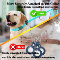 2 Pack Waterproof AirTag Dog Collar Holder Compatible with Apple AirTag, Silicone Hidden Loop Holder for Airtag Tracker, Anti-Lost Dog Collar Air Tag Accessories(Light,Dark Green)