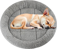 Enjoying Cat Mat Bed 16" x 22" Pet Bed with Pillow Around for Dogs - Medium(Round)