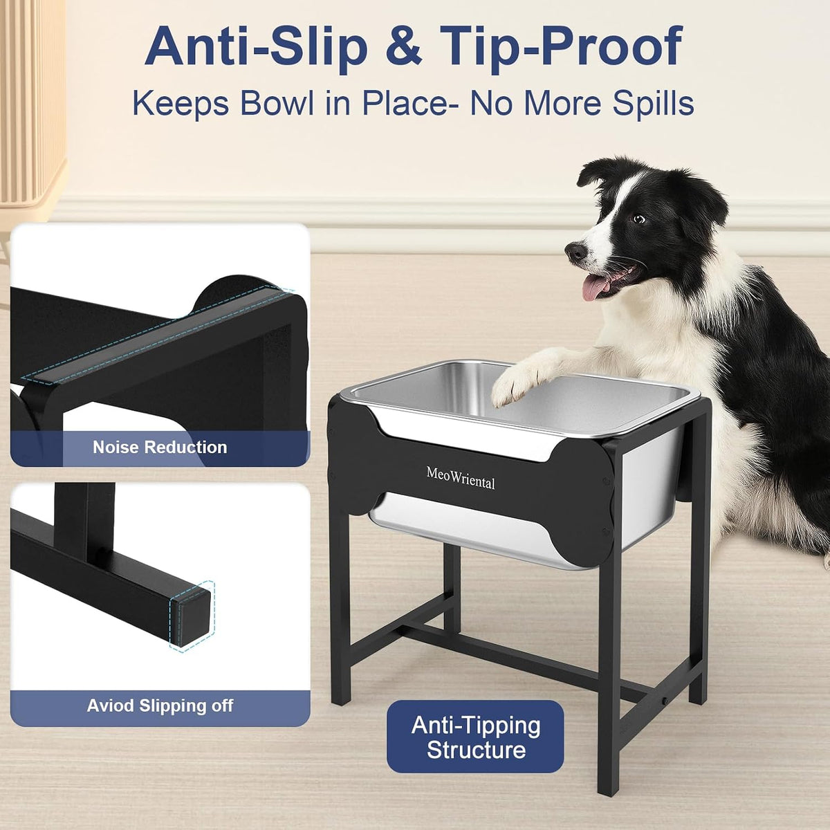 2.5 Gallon Elevated Dog Water Bowl for Large Breeds - 16.5in Height - image 3