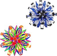2Pcs Colorful Sphere Expandable Breathing Balls Fidget Toy-Great Anxiety Stress Reliever,Collapsible Expanding Magic Ball Toys for Kids & Adults Mindfulness Meditation Practices , Yoga -ADHD