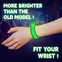 KIRALUMI 8 Pack LED Light Up Bracelets, 3 Modes - Green - 8 PCS - image 2