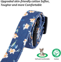 Cotton Dog Collar White and Pink Love Heart with Pendant Cute Dog - Blue Tulip / S - image 4