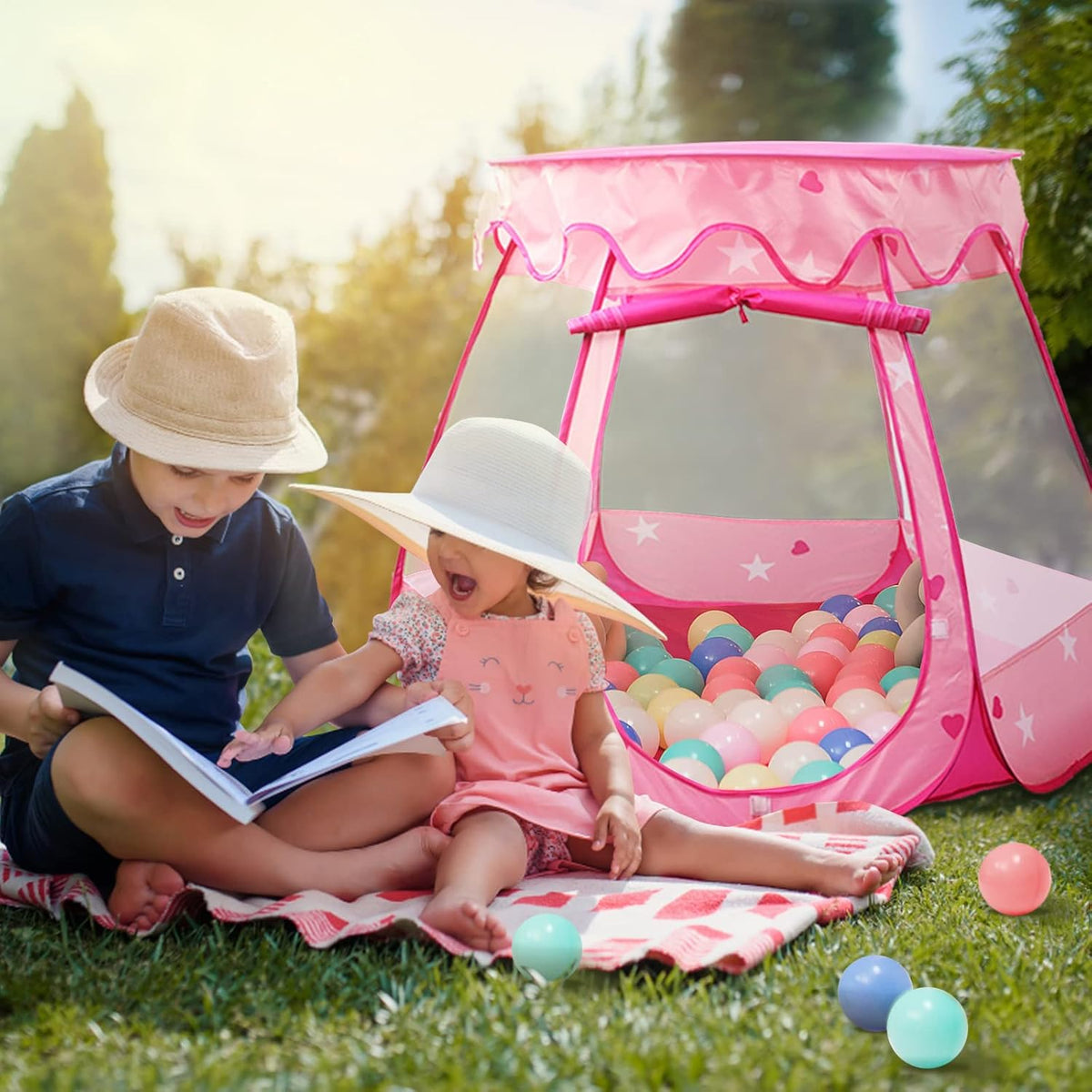 Crayline Pop Up Princess Tent with Star Light - Pink - image 3