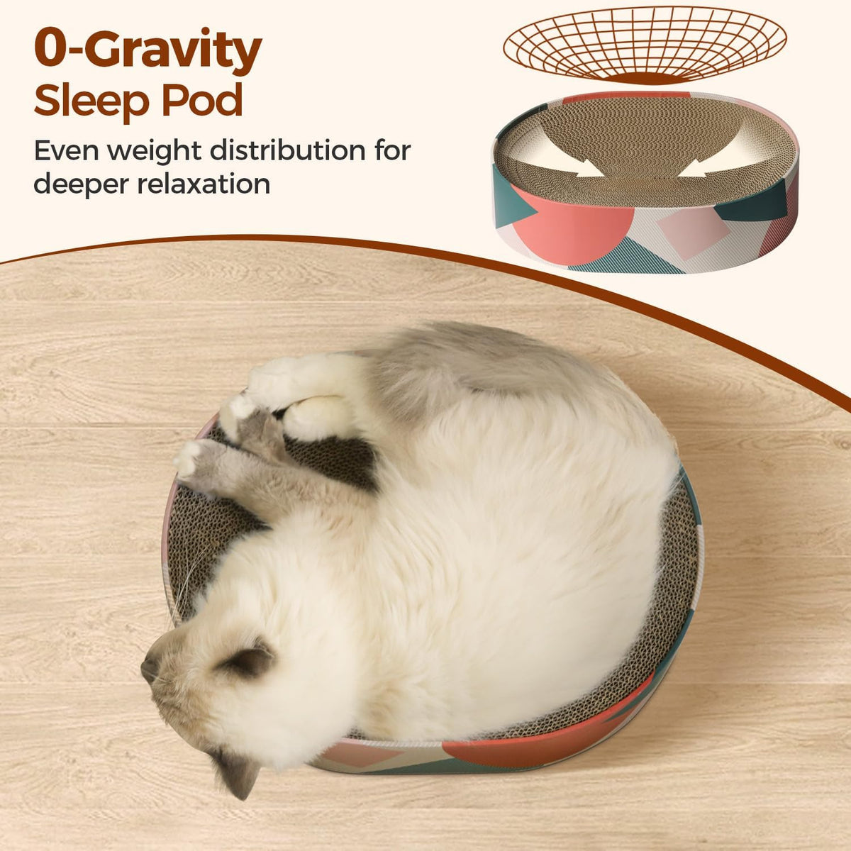 ComSaf Cat Scratcher Bed 17 x 13 in - Irregular Geometry - image 3