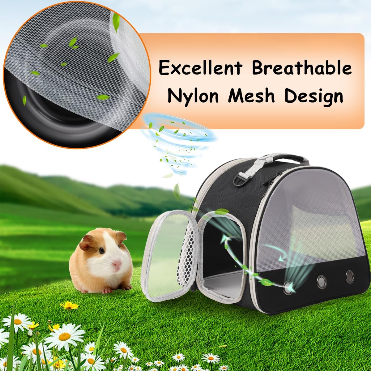 Guinea Pig Carrier Backpack - Black / Upgraded Mesh - image 3