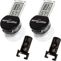 REPTI ZOO 2 Pack Reptile Terrarium Thermometer Hygrometer Digital