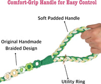 5FT Braided Cotton Rope Leash for Small, Medium and Large Dogs - Mint Meadow - image 3
